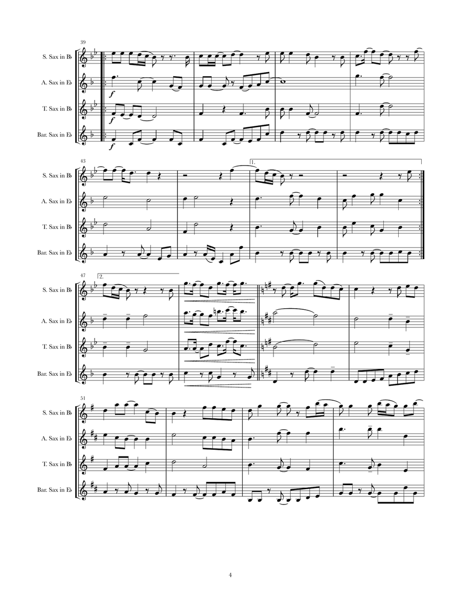 You'll Be In My Heart You'll Be In My Heart Saxophone Quartet scores gallery preview page 4