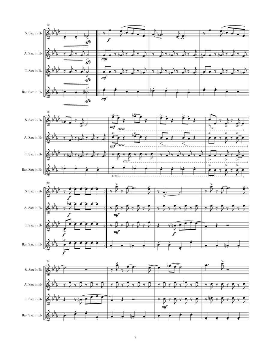 The Flik Machine The Flik Machine Saxophone Quartet scores gallery preview page 2