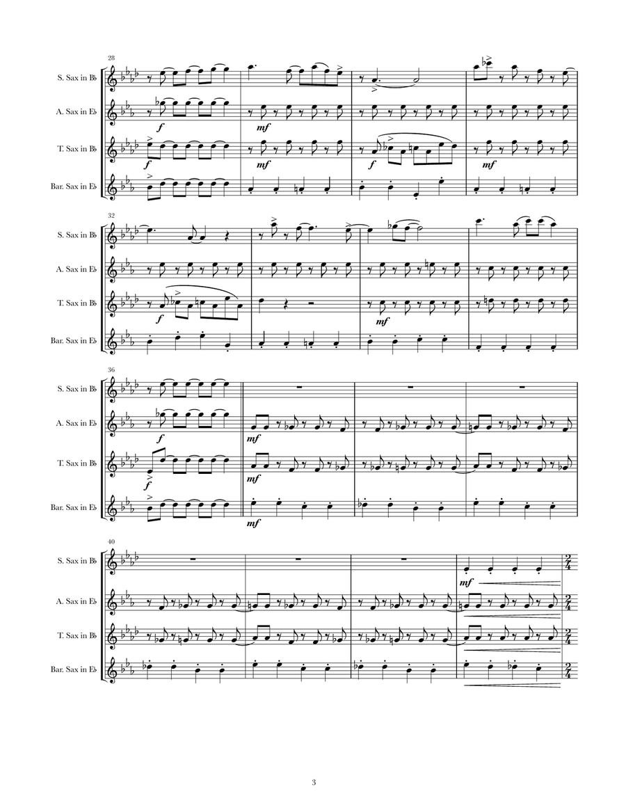 The Flik Machine The Flik Machine Saxophone Quartet scores gallery preview page 3