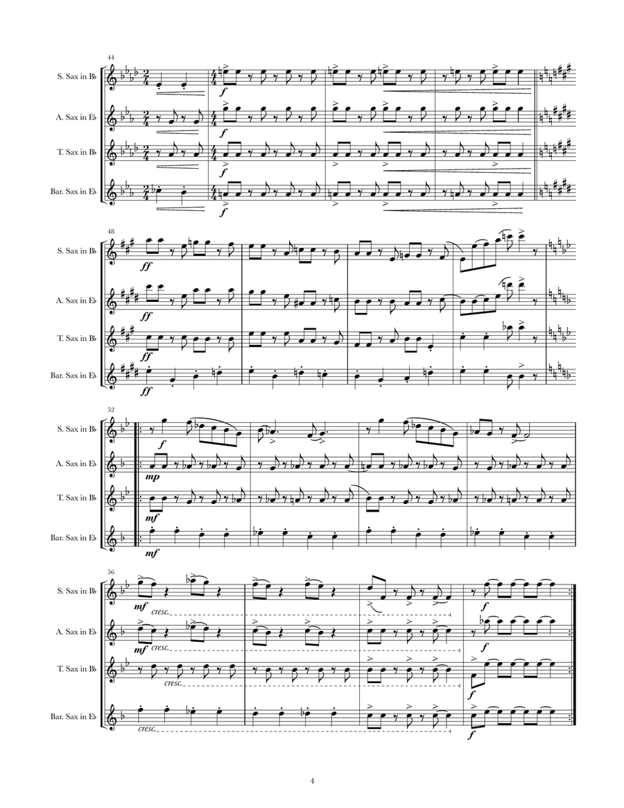 The Flik Machine The Flik Machine Saxophone Quartet scores gallery preview page 4