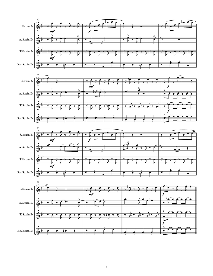 The Flik Machine The Flik Machine Saxophone Quartet scores gallery preview page 5