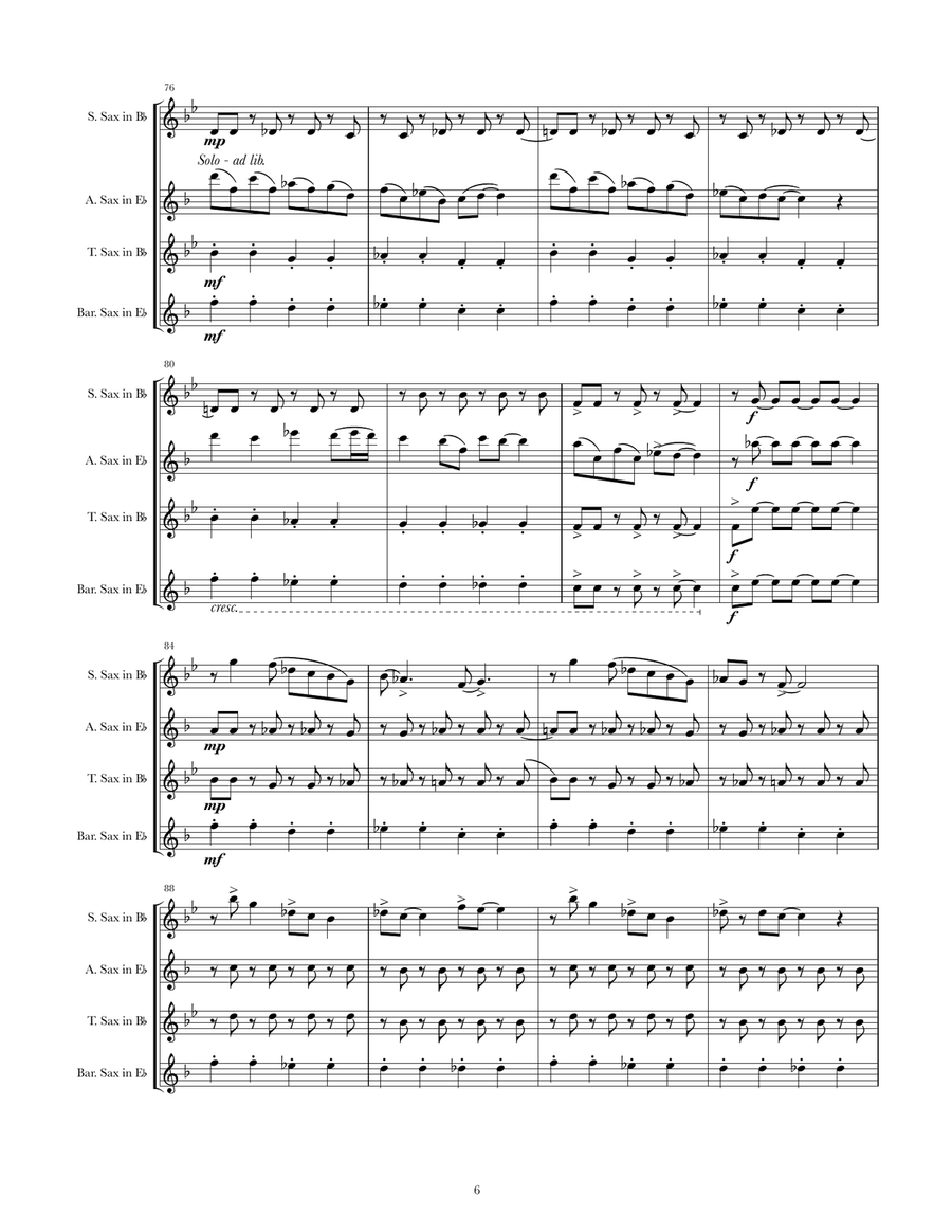 The Flik Machine The Flik Machine Saxophone Quartet scores gallery preview page 6
