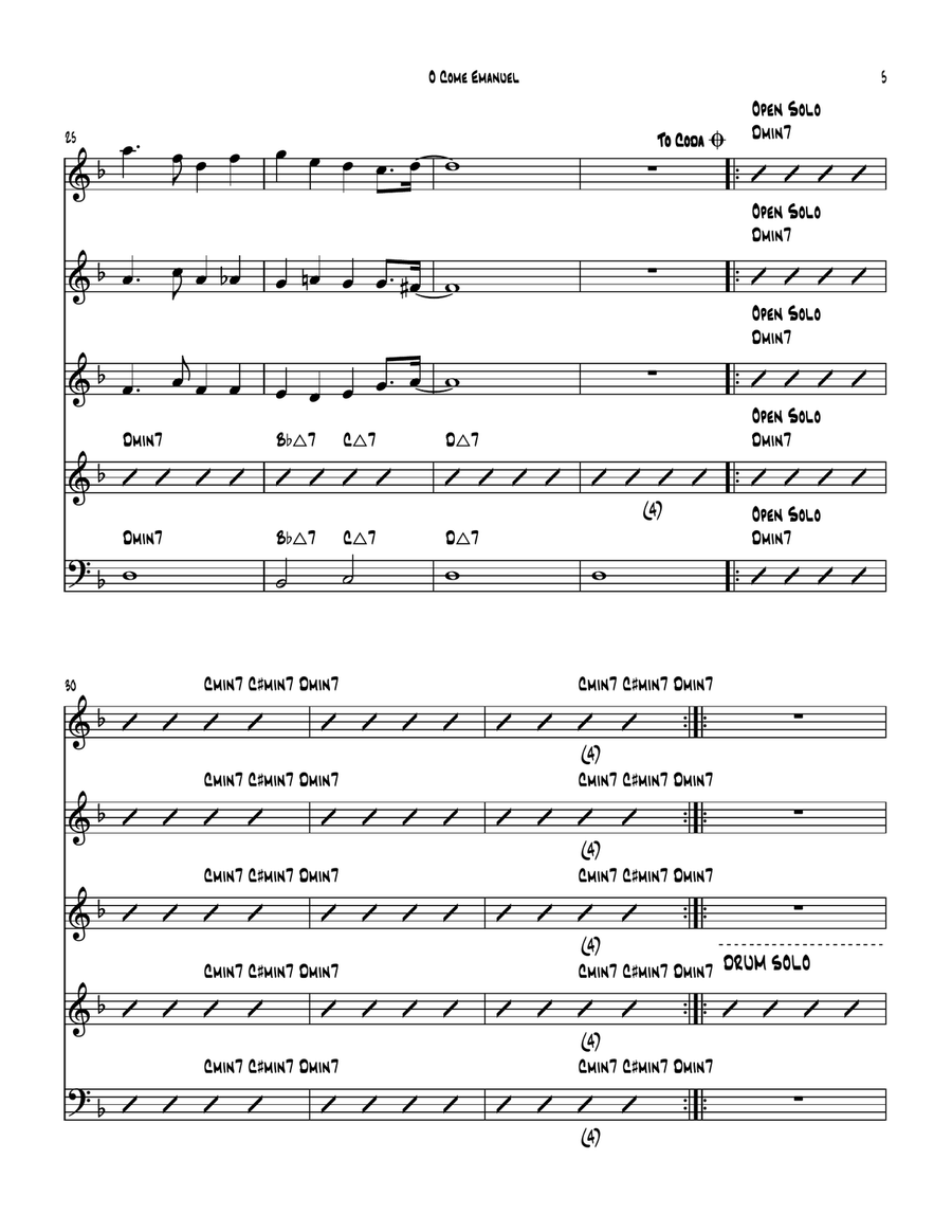 O Come,O Come Emanuel O Come,O Come Emanuel Jazz Ensemble scores gallery preview page 5