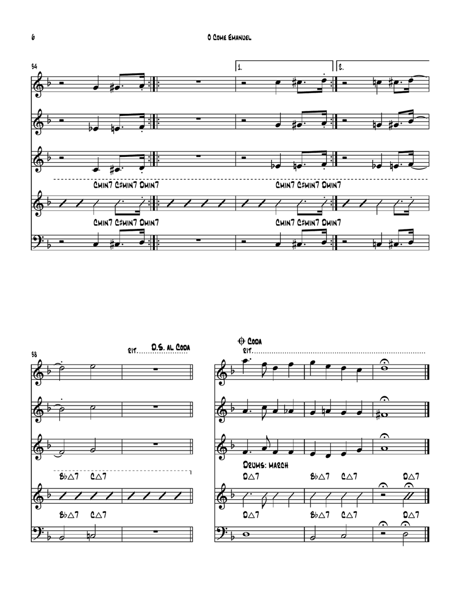 O Come,O Come Emanuel O Come,O Come Emanuel Jazz Ensemble scores gallery preview page 6