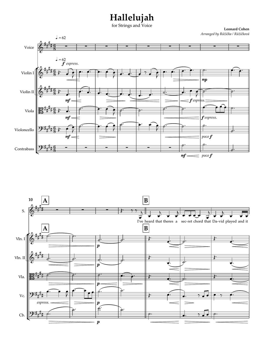 Hallelujah String Orchestra scores gallery preview page 1