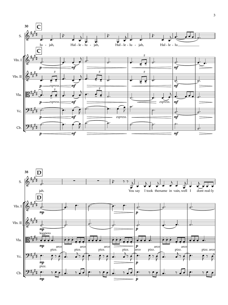Hallelujah String Orchestra scores gallery preview page 3