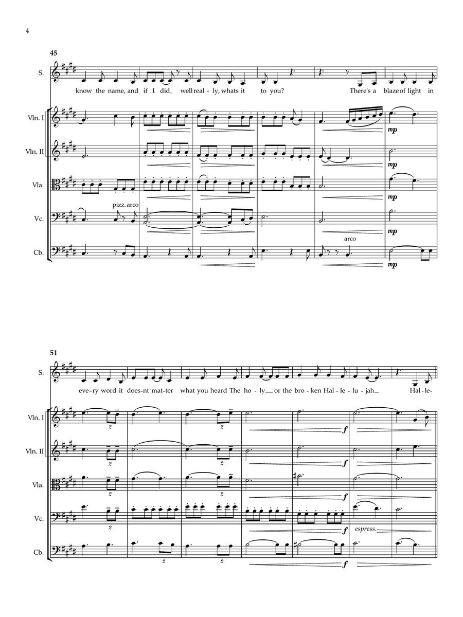 Hallelujah String Orchestra scores gallery preview page 4