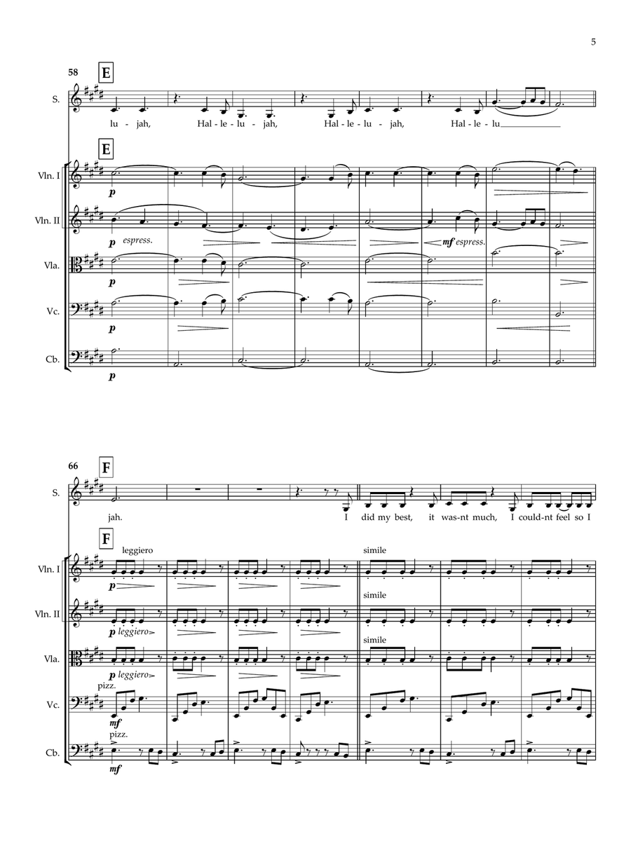 Hallelujah String Orchestra scores gallery preview page 5