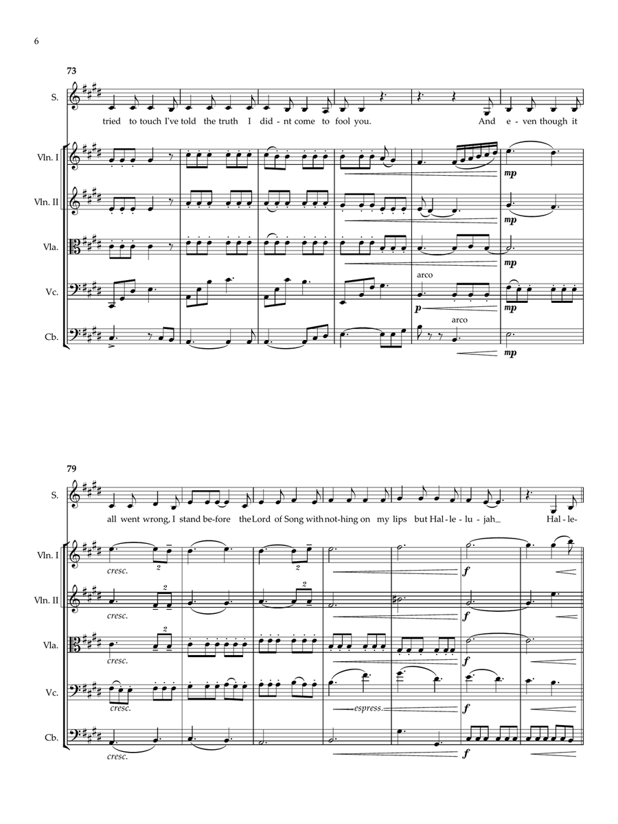 Hallelujah String Orchestra scores gallery preview page 6