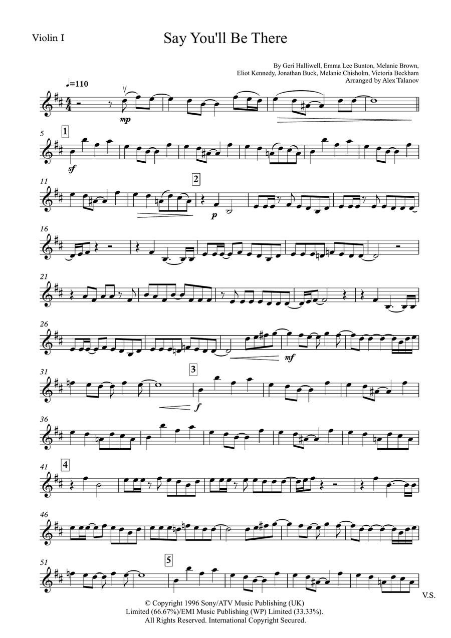 Say You'll Be There Say You'll Be There String Quartet scores gallery preview page 6