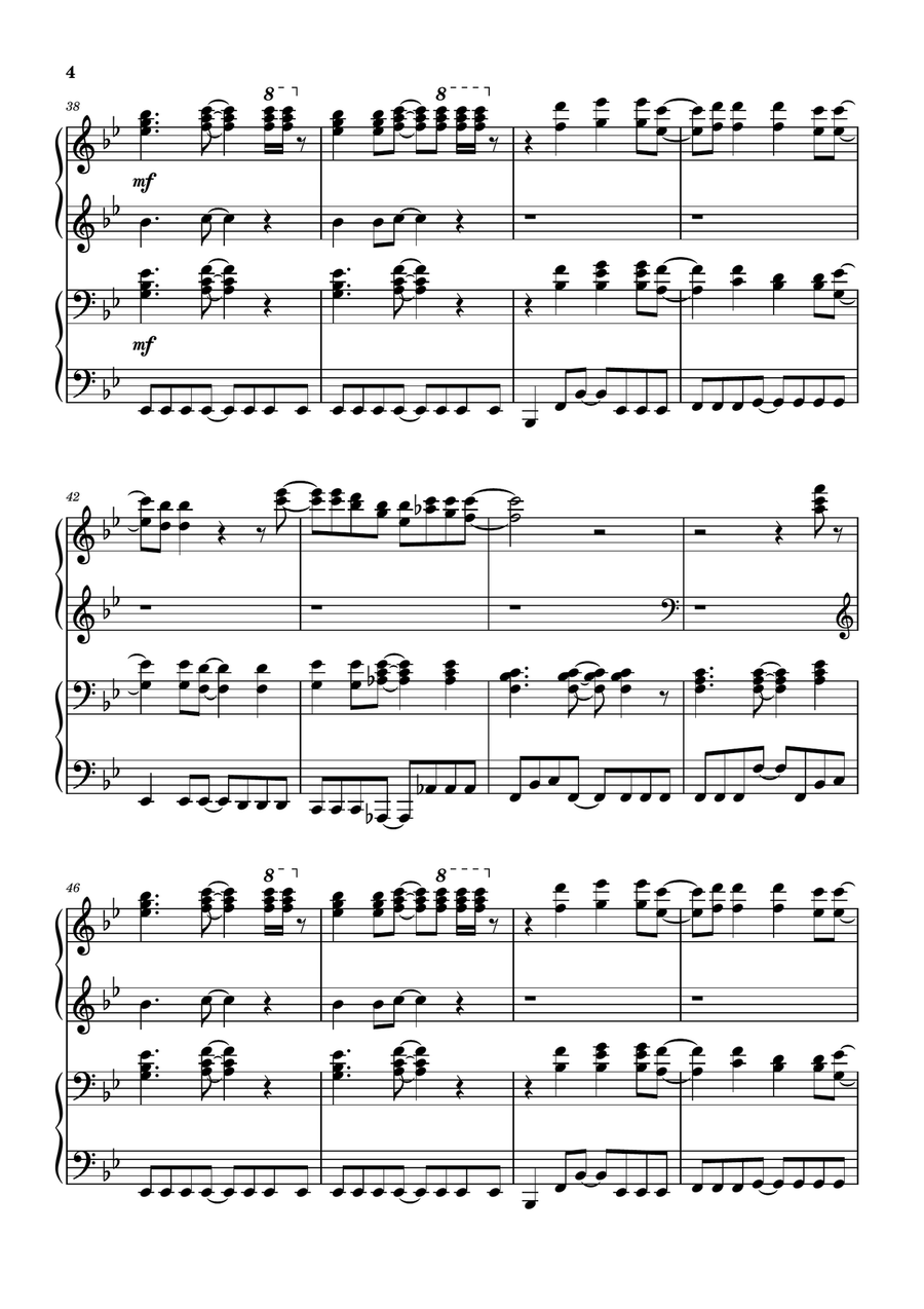 Cha-La Head Cha-La (Dragon Ball Z OP) 1 Piano, 4-Hands scores gallery preview page 4