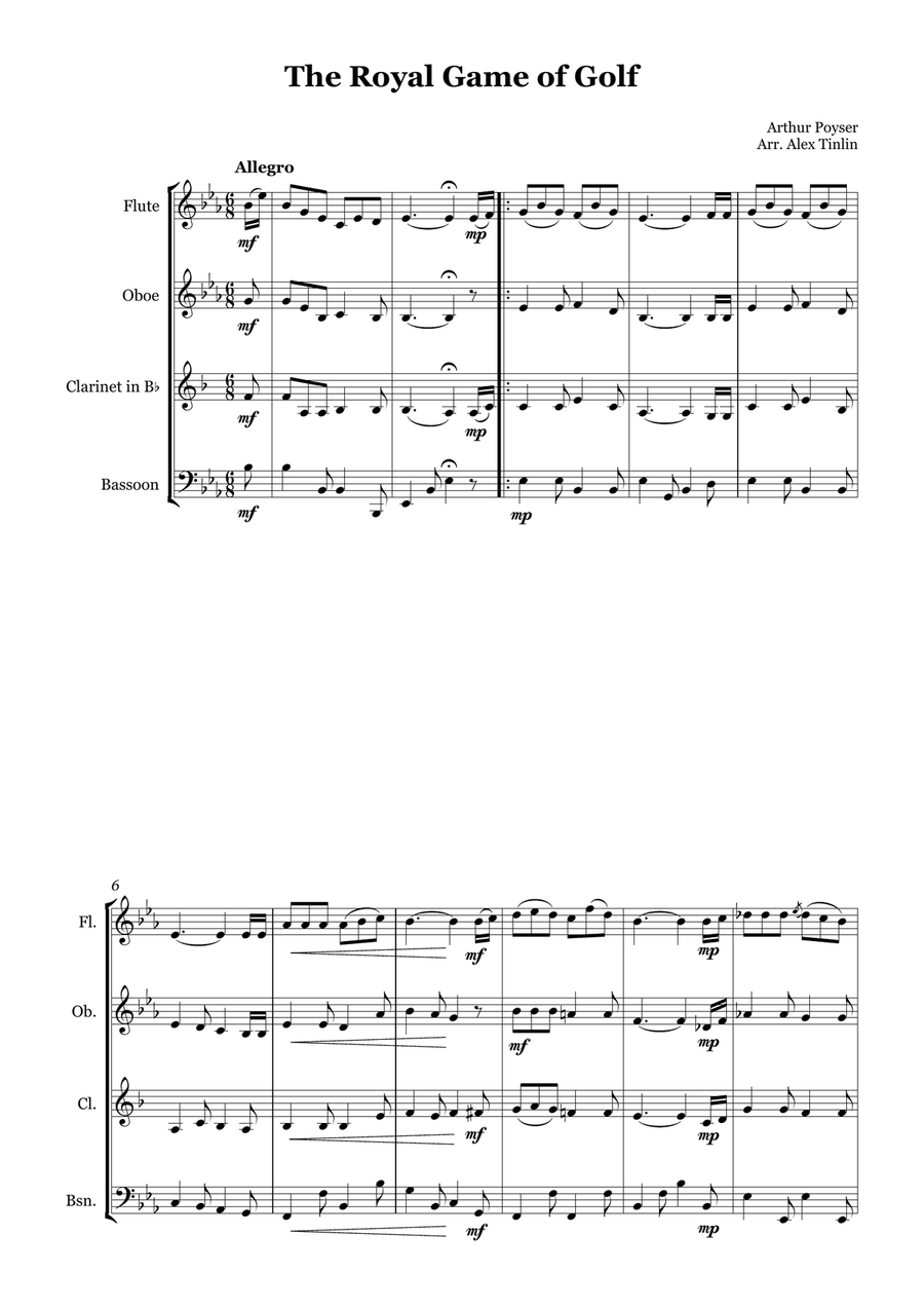 The Royal Game of Golf The Royal Game of Golf Woodwind Quartet scores gallery preview page 2