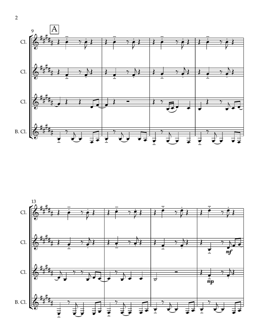 Stand By Me Stand By Me Clarinet Quartet scores gallery preview page 2