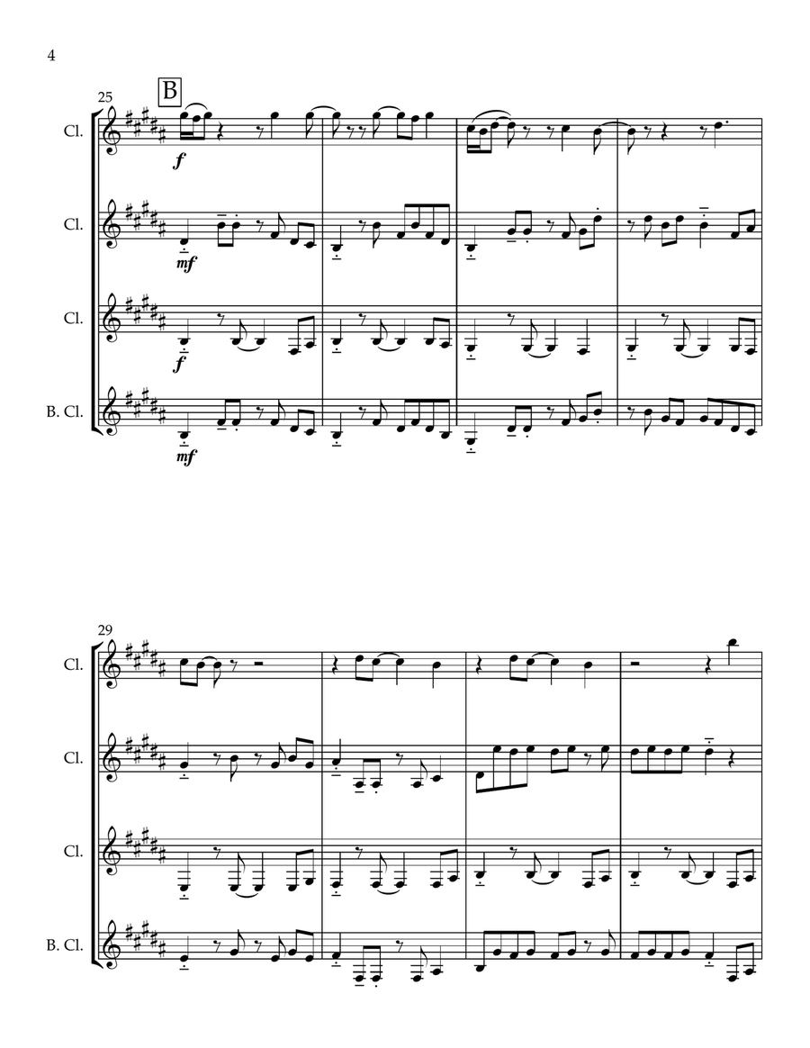 Stand By Me Stand By Me Clarinet Quartet scores gallery preview page 4