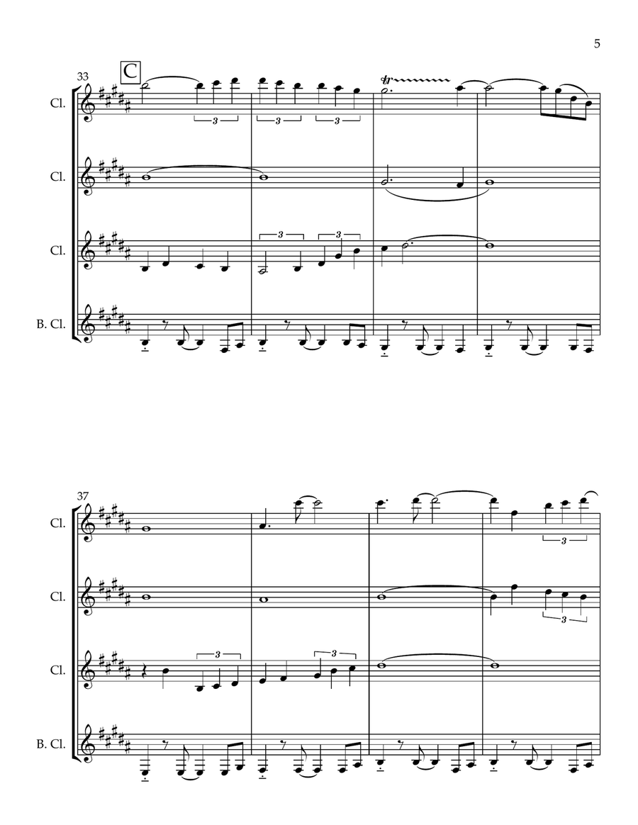 Stand By Me Stand By Me Clarinet Quartet scores gallery preview page 5