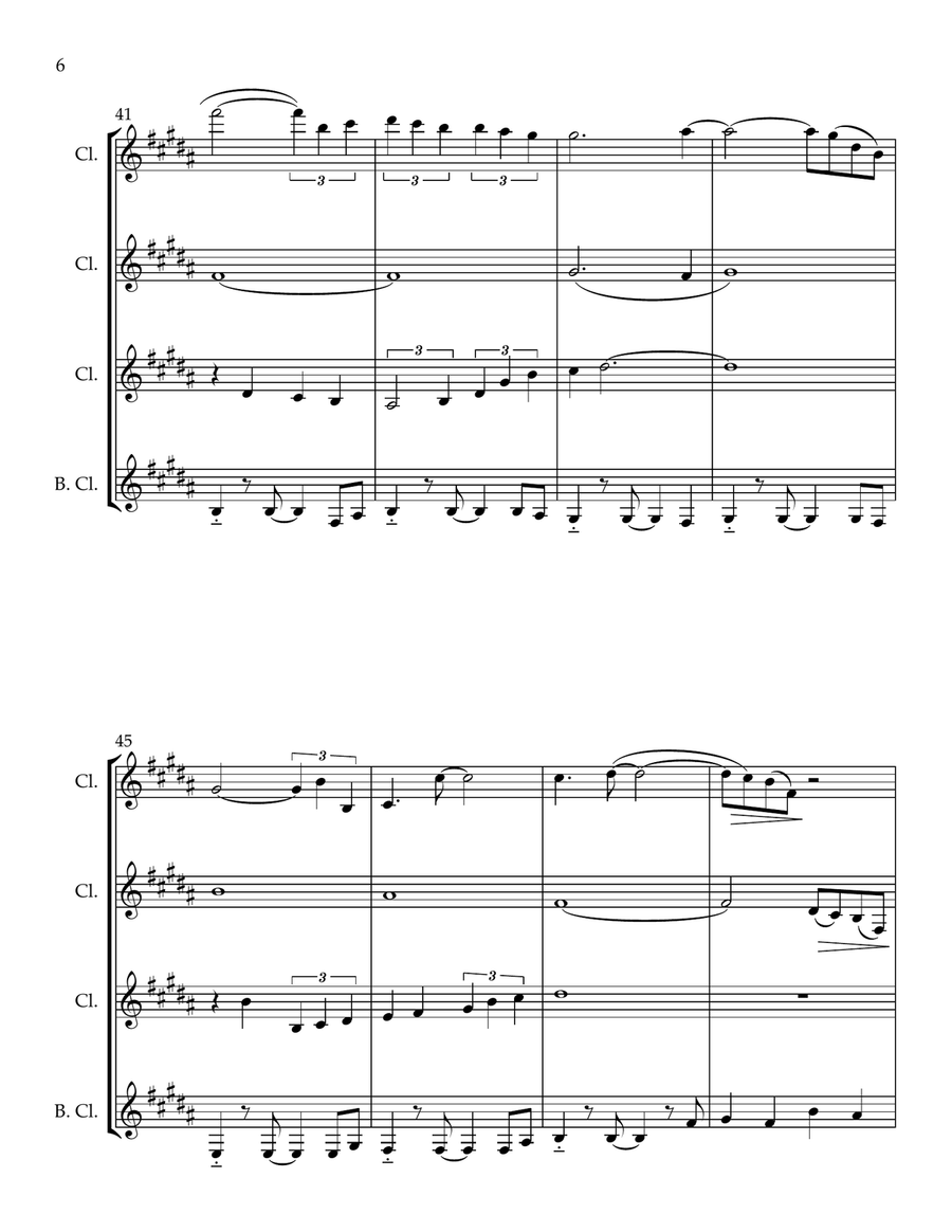 Stand By Me Stand By Me Clarinet Quartet scores gallery preview page 6