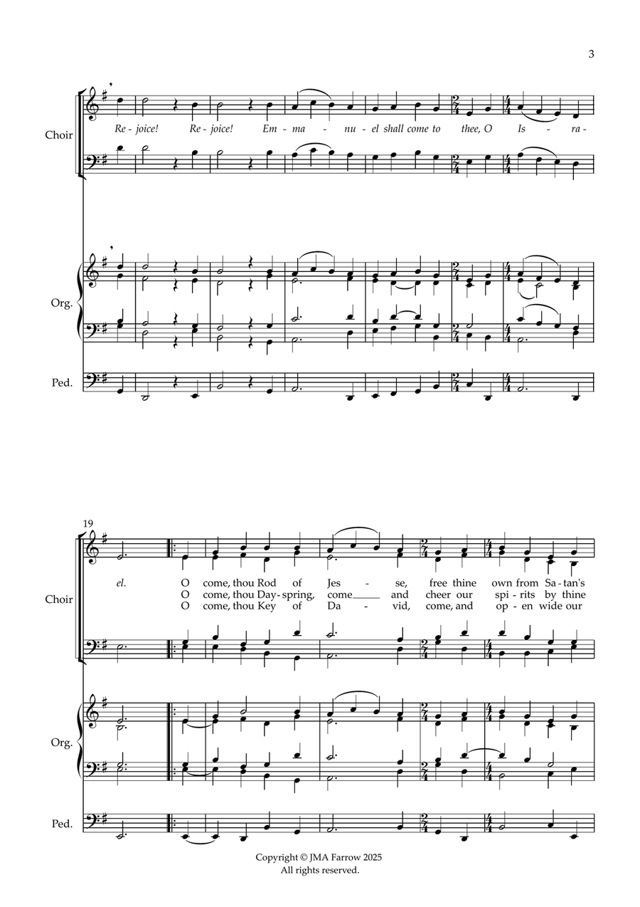 O Come, O Come, Emmanuel with Descant 4-Part scores gallery preview page 3