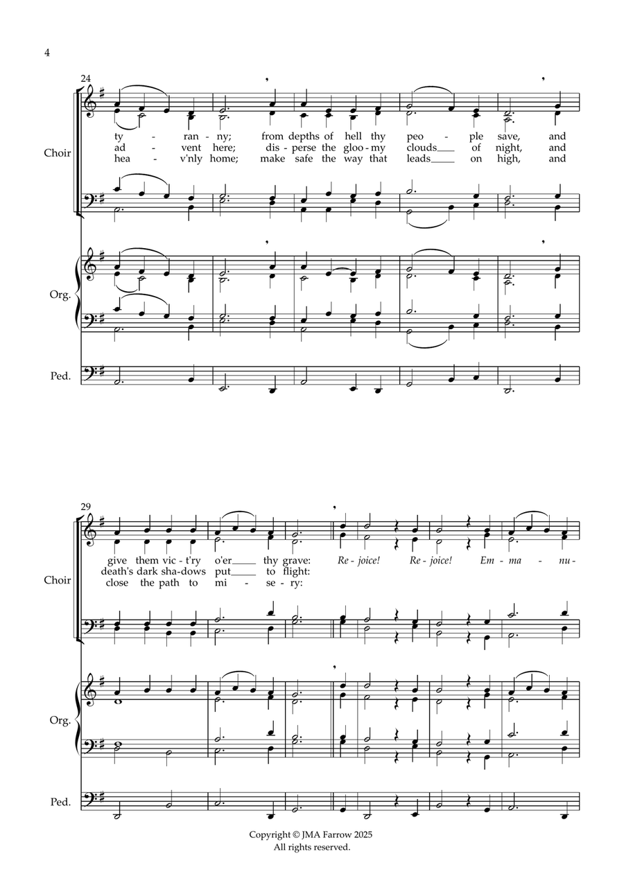 O Come, O Come, Emmanuel with Descant 4-Part scores gallery preview page 4