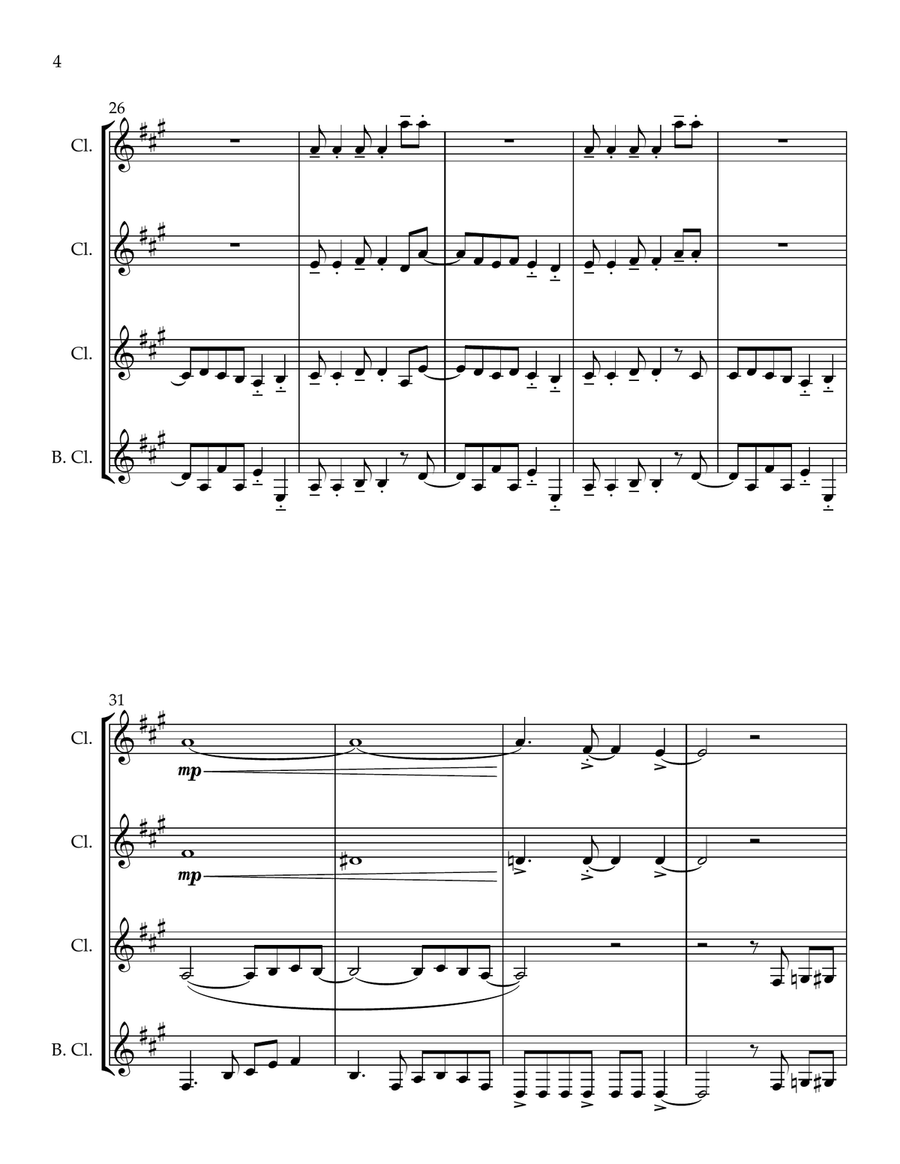 Accidentally In Love Accidentally In Love Clarinet Quartet scores gallery preview page 4