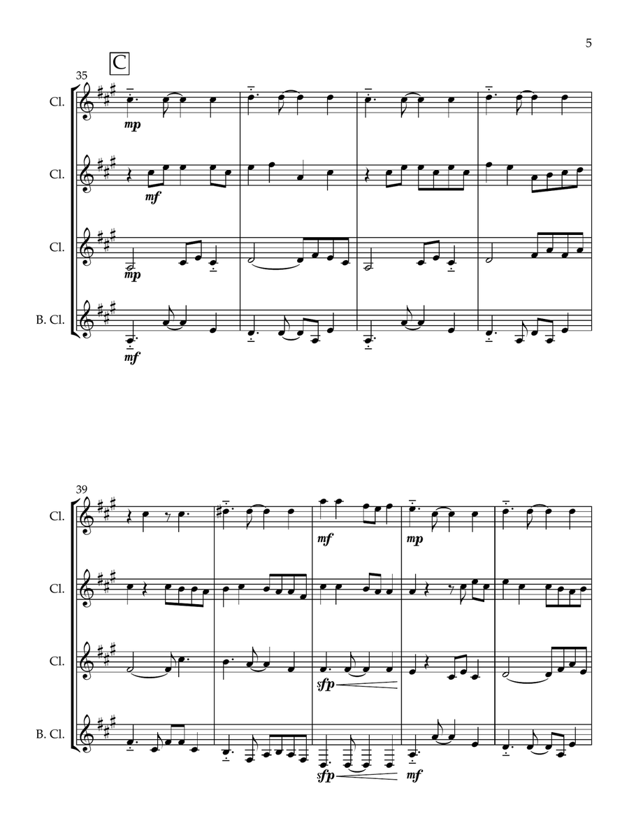 Accidentally In Love Accidentally In Love Clarinet Quartet scores gallery preview page 5