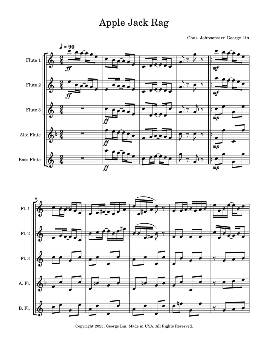 Apple Jack Rag Apple Jack Rag Woodwind Quintet scores gallery preview page 1