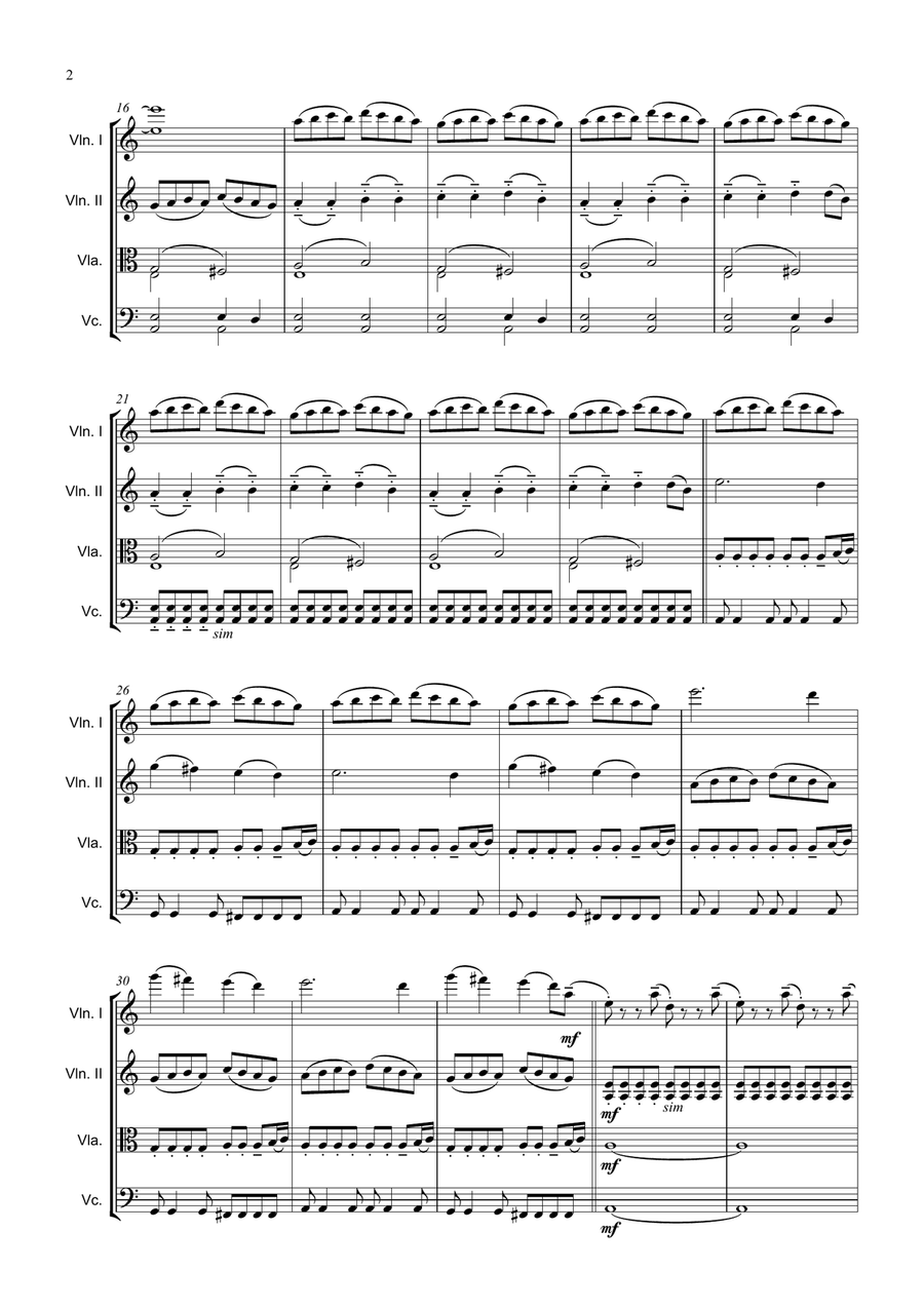Right Here Right Now String Quartet scores gallery preview page 2