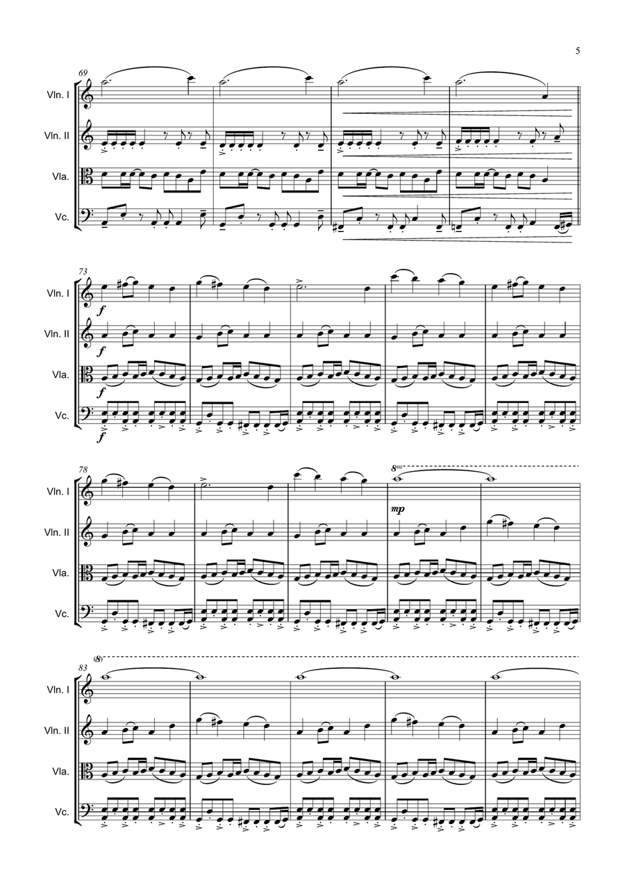 Right Here Right Now String Quartet scores gallery preview page 5