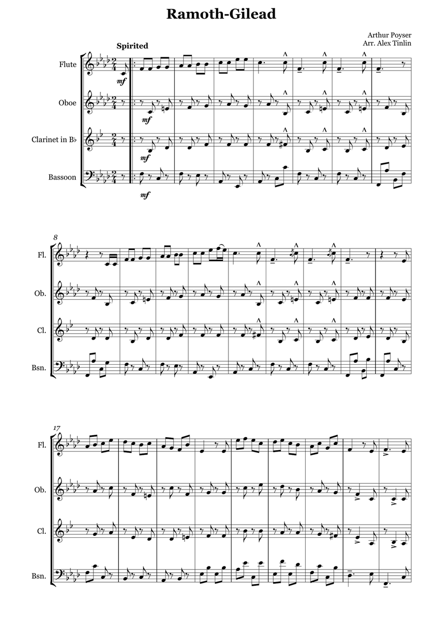 Ramoth-Gilead Ramoth-Gilead Woodwind Quartet scores gallery preview page 2