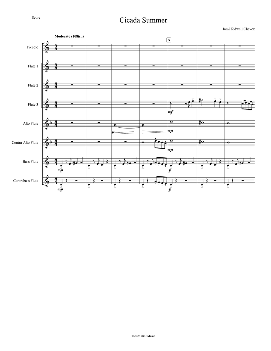 Cicada Summer Flute Choir scores gallery preview page 3