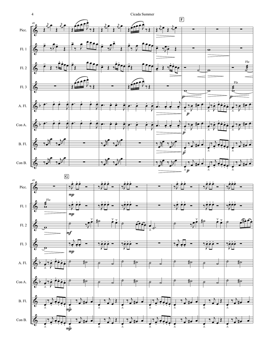 Cicada Summer Flute Choir scores gallery preview page 6
