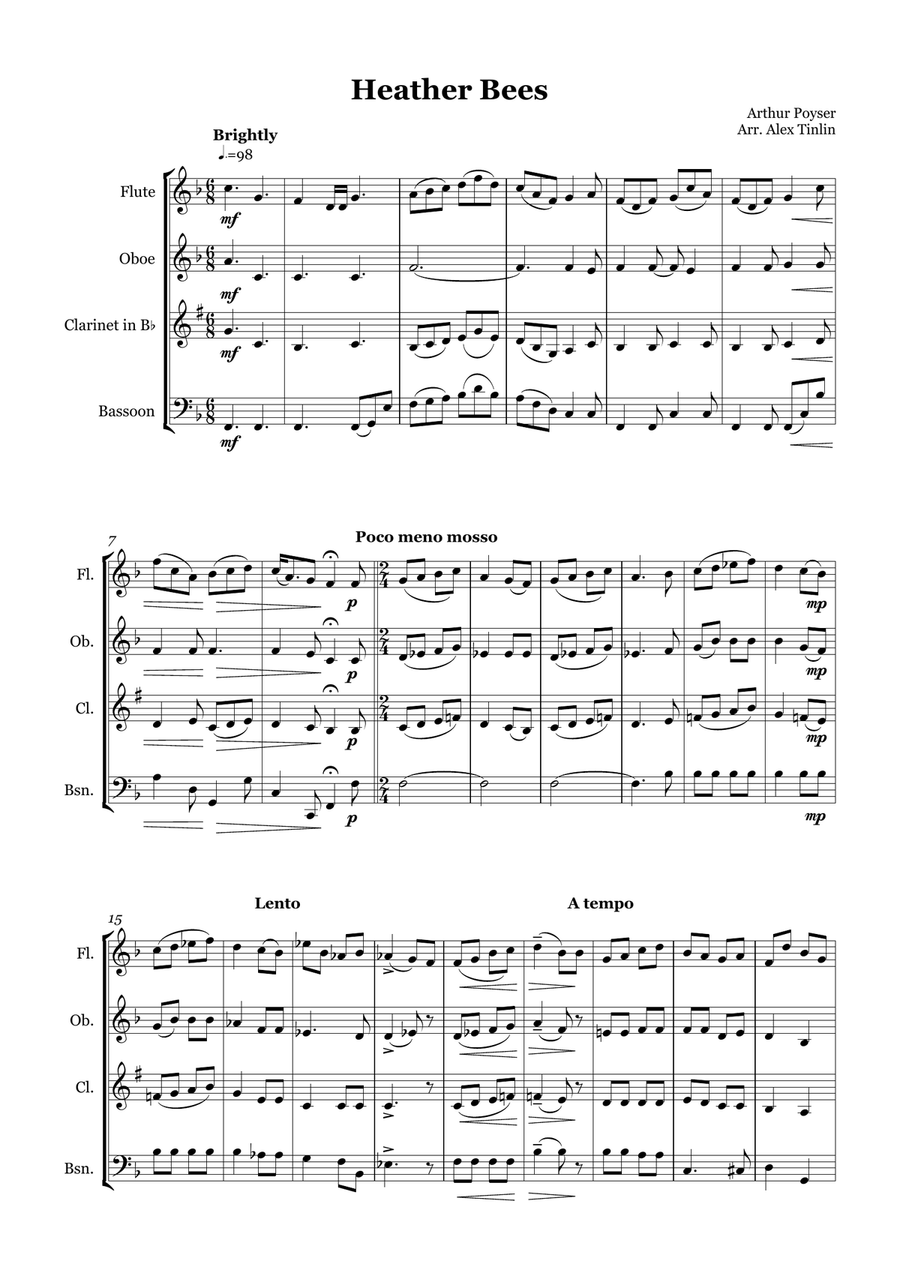 Heather Bees Heather Bees Woodwind Quartet scores gallery preview page 2