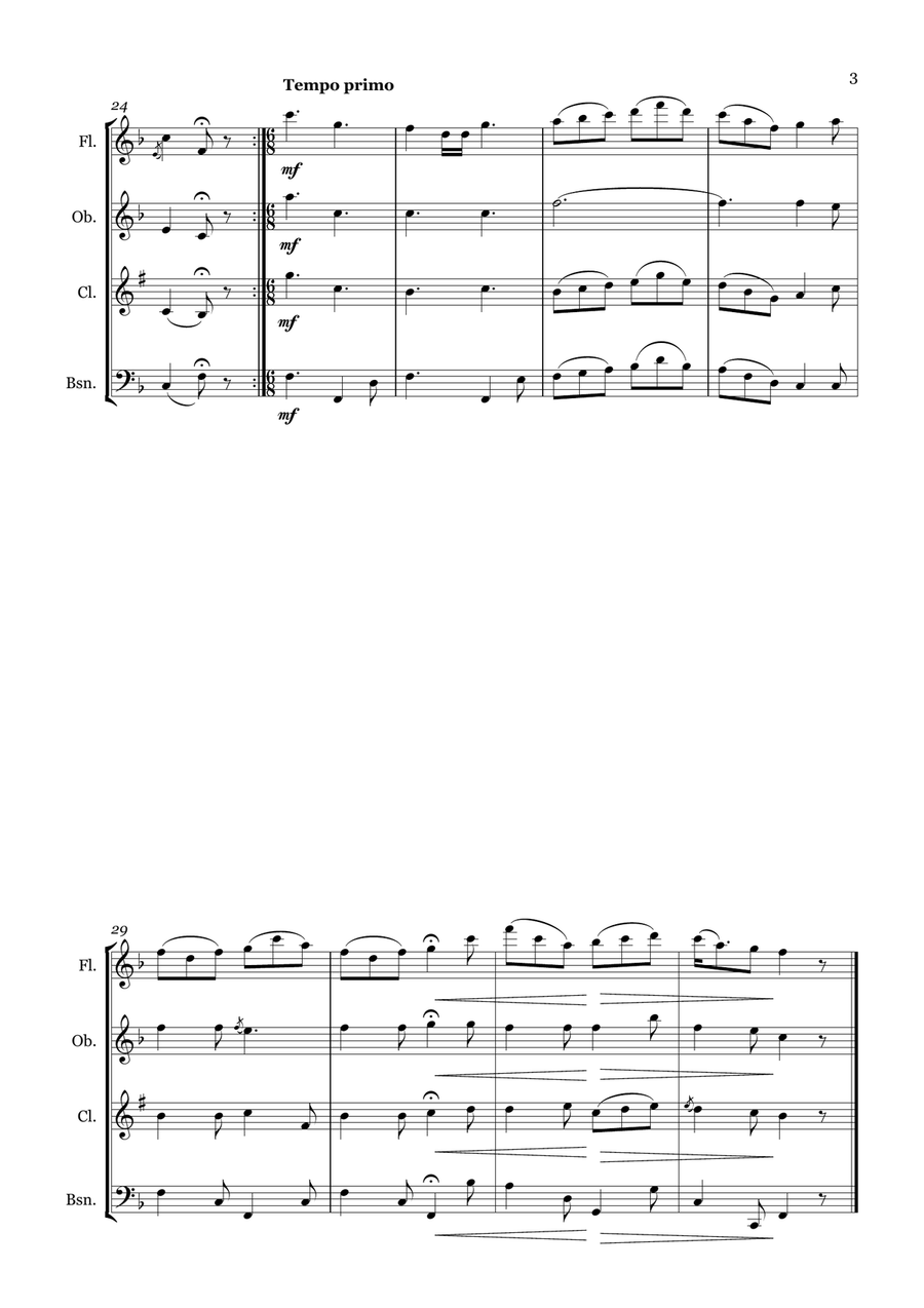 Heather Bees Heather Bees Woodwind Quartet scores gallery preview page 3
