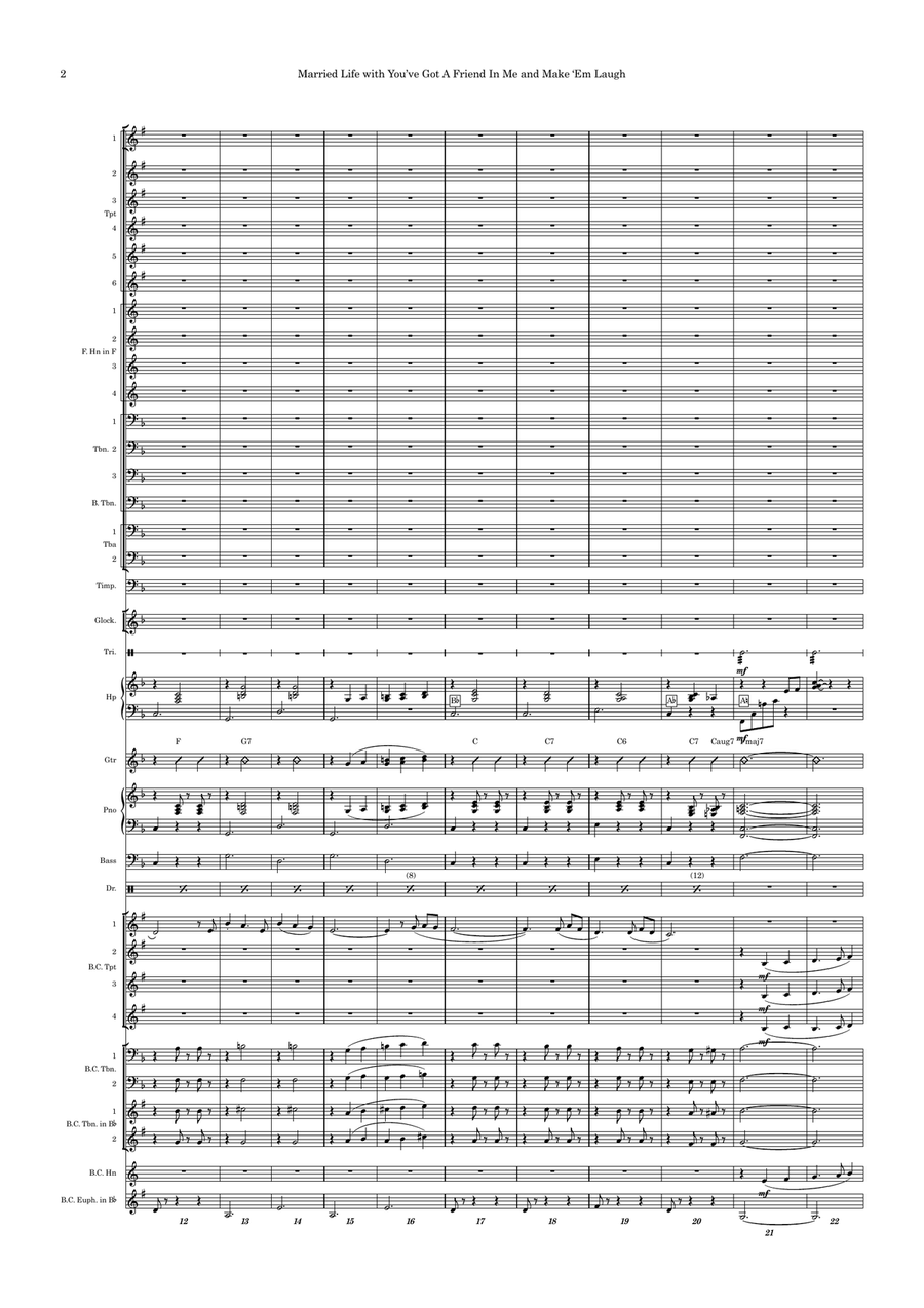 Medley: Married Life with You've Got A Friend In Me and Make 'em Laugh Jazz Ensemble scores gallery preview page 2