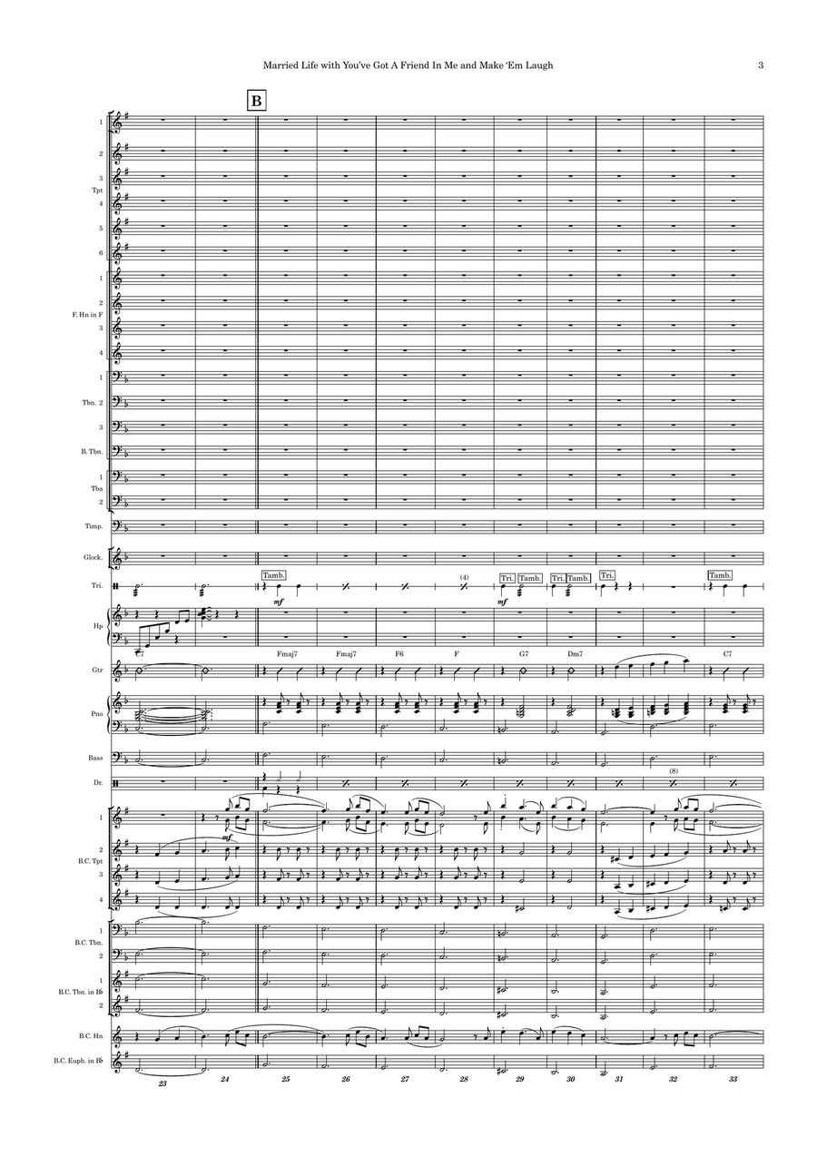 Medley: Married Life with You've Got A Friend In Me and Make 'em Laugh Jazz Ensemble scores gallery preview page 3