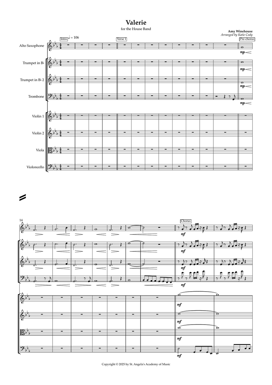 Valerie Large Ensemble scores gallery preview page 1