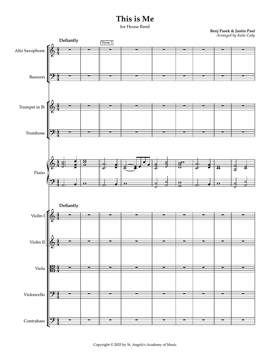 This Is Me Chamber Orchestra scores gallery preview page 1