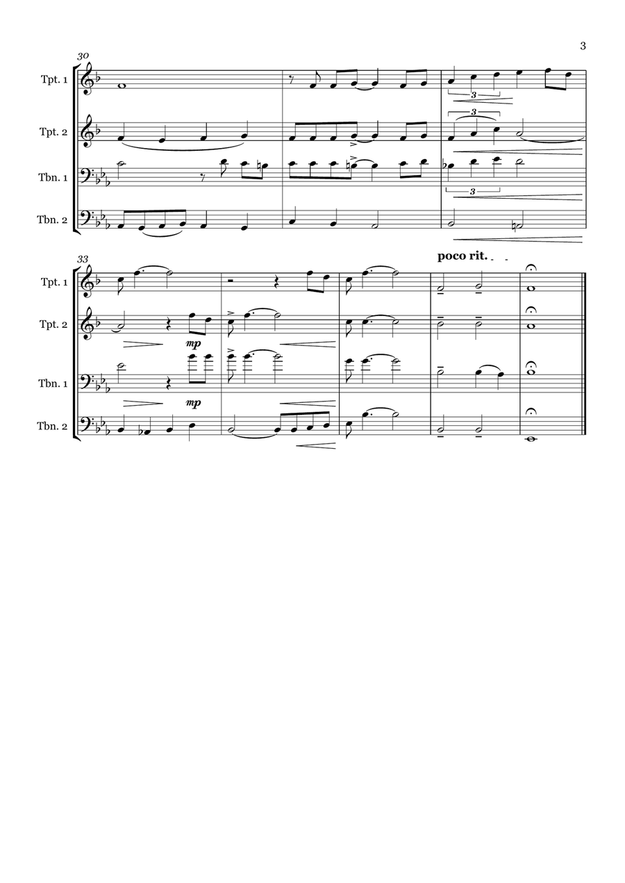 The Christmas Song (Chestnuts Roasting On An Open Fire) Brass Quartet scores gallery preview page 3
