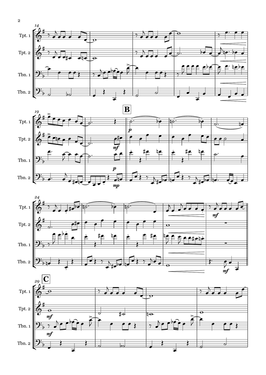 They Can't Take That Away From Me Brass Quartet scores gallery preview page 2