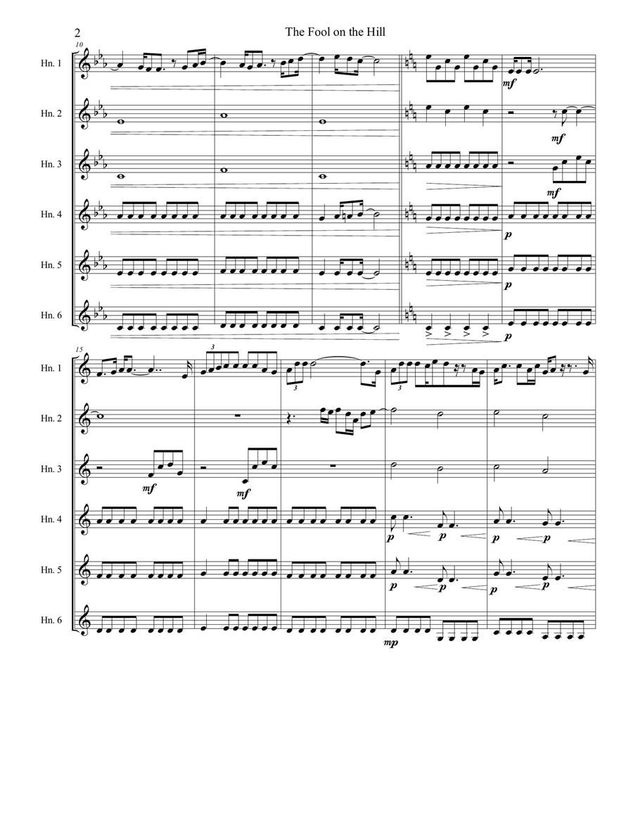 The Fool On The Hill The Fool On The Hill Small Ensemble scores gallery preview page 2