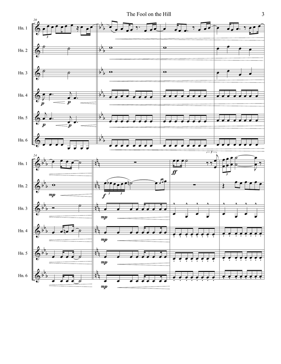 The Fool On The Hill The Fool On The Hill Small Ensemble scores gallery preview page 3