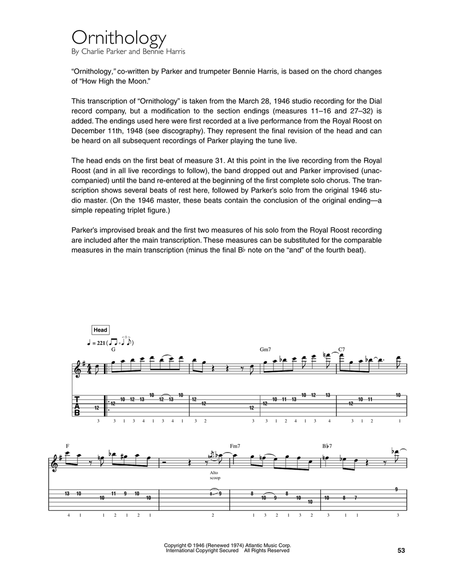 Ornithology Ornithology Electric Guitar scores gallery preview page 1