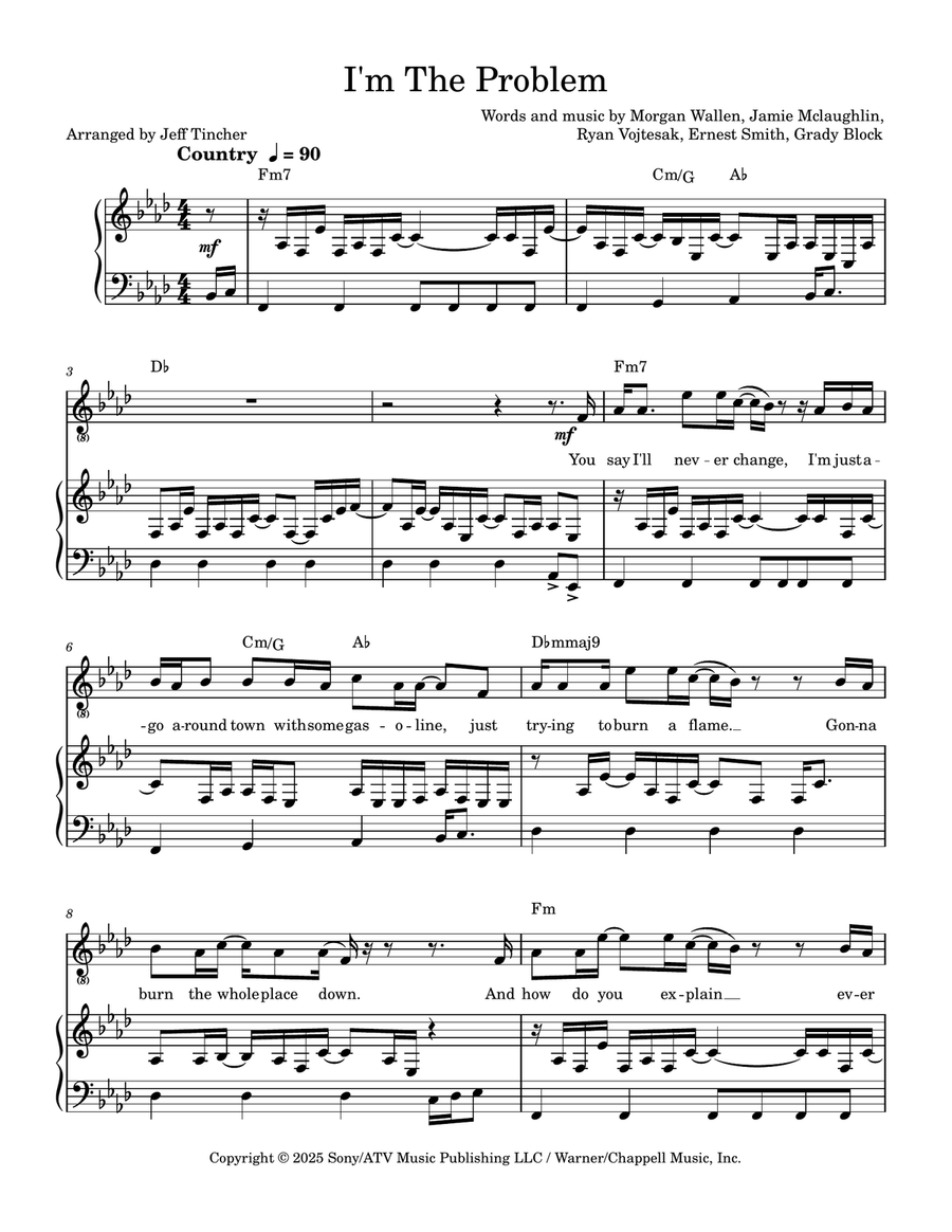 I'm The Problem Piano, Vocal scores gallery preview page 2