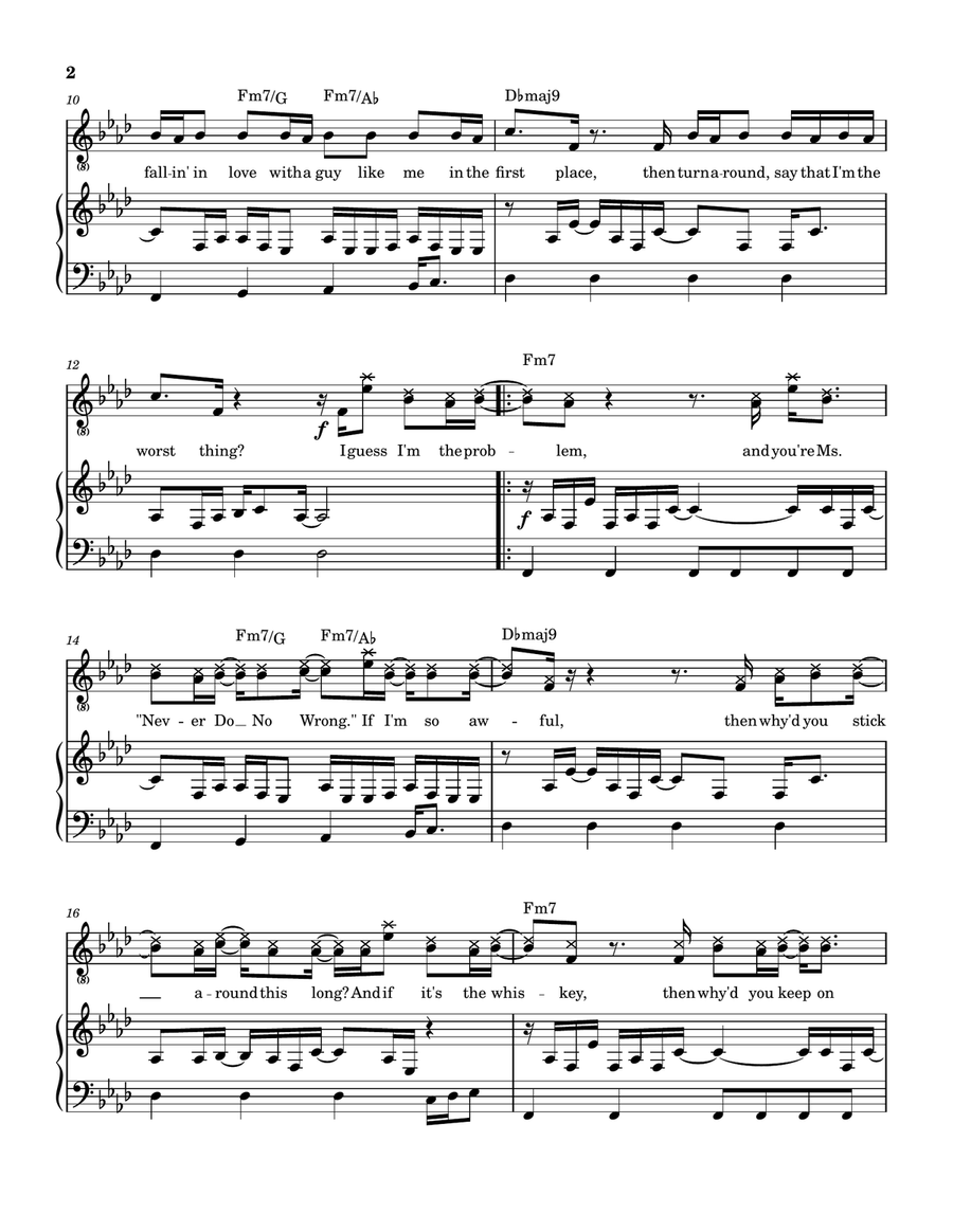 I'm The Problem Piano, Vocal scores gallery preview page 3