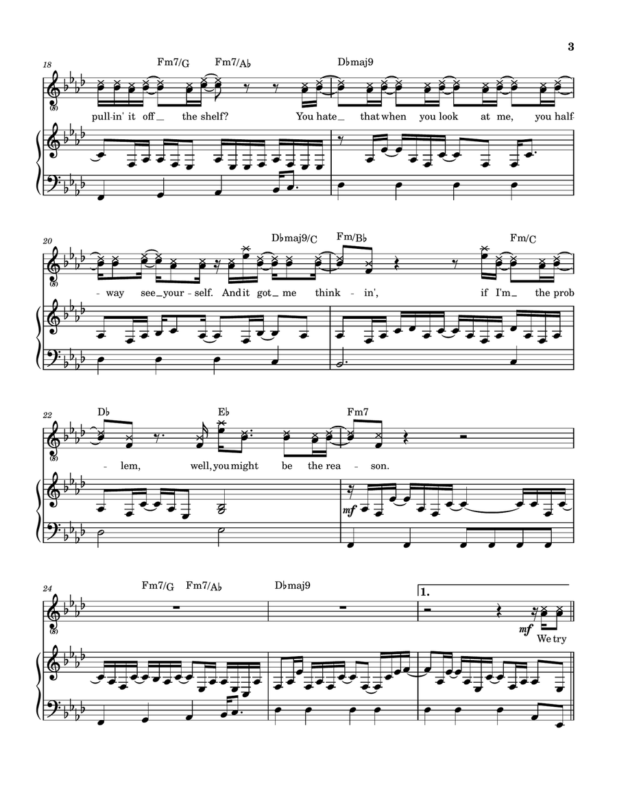 I'm The Problem Piano, Vocal scores gallery preview page 4