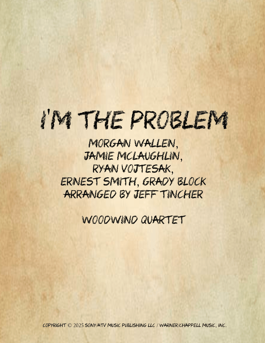 I'm The Problem Woodwind Quartet scores gallery preview page 1