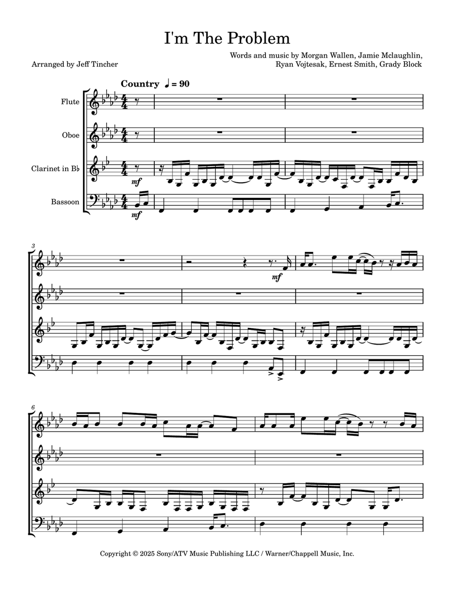 I'm The Problem Woodwind Quartet scores gallery preview page 2