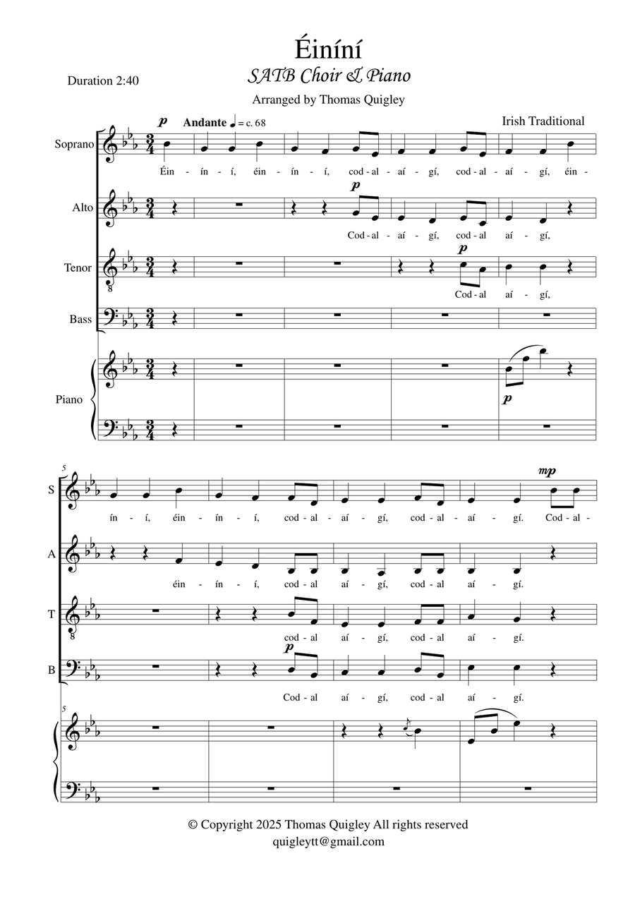Éiníní Éiníní 4-Part scores gallery preview page 2