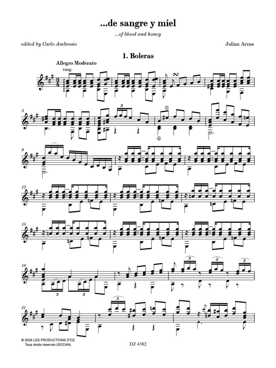 ...de sangre y miel - The Music of Arcas and Bosch Classical Guitar scores gallery preview page 2