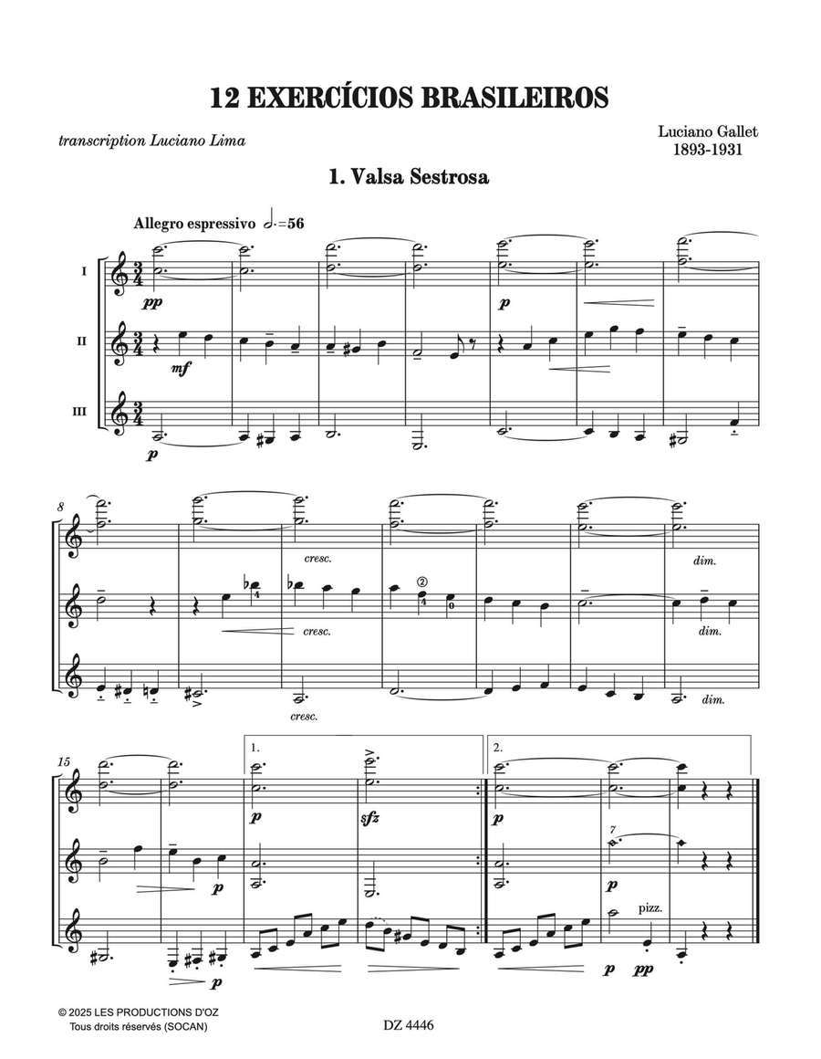 12 Exercícios Brasileiros Guitar Ensemble scores gallery preview page 2