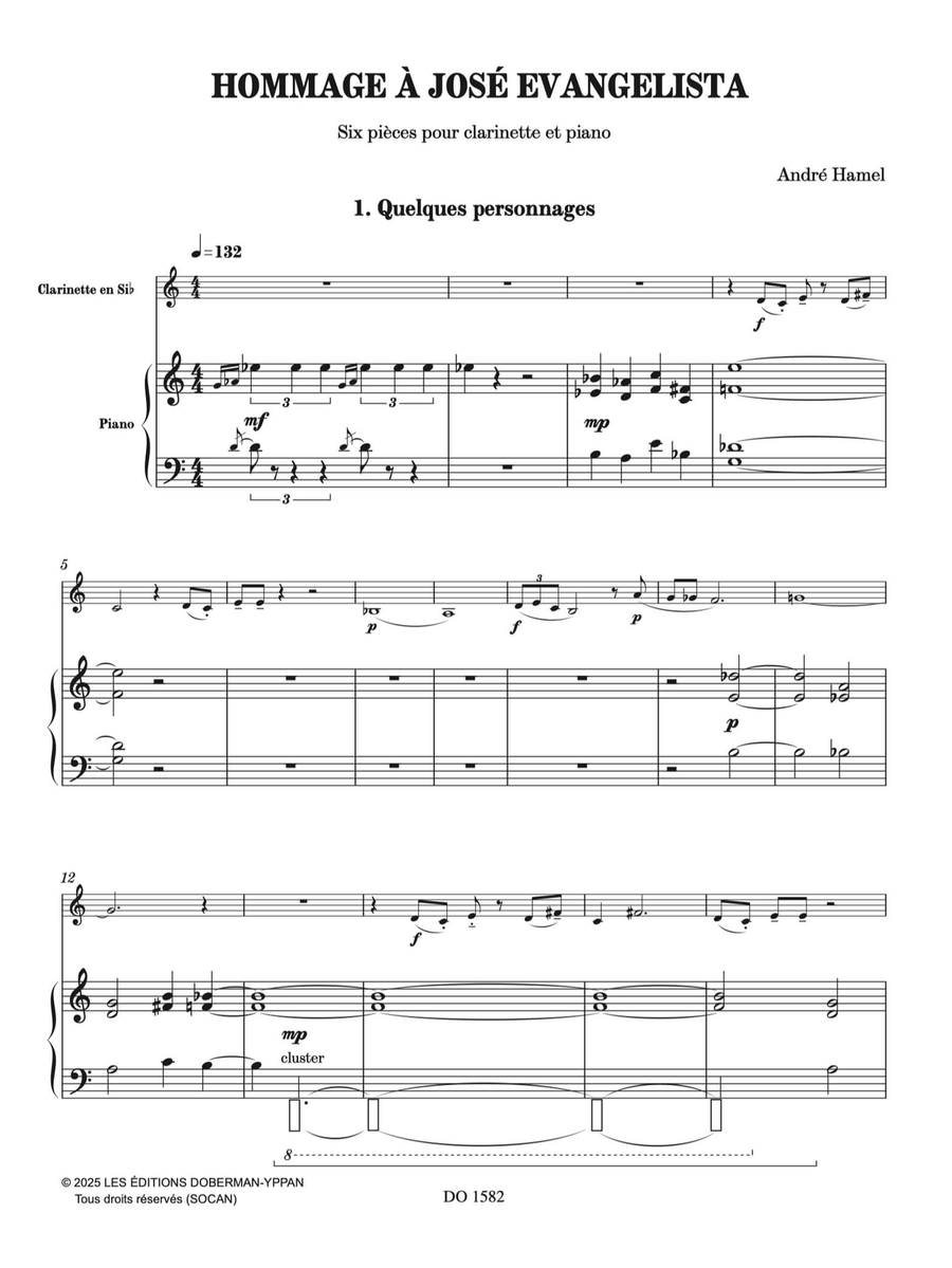 Hommage à José Evangelista Clarinet Solo scores gallery preview page 2